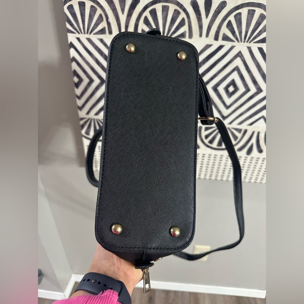 Black Handbag with Gold Accents - Picture 9 of 10